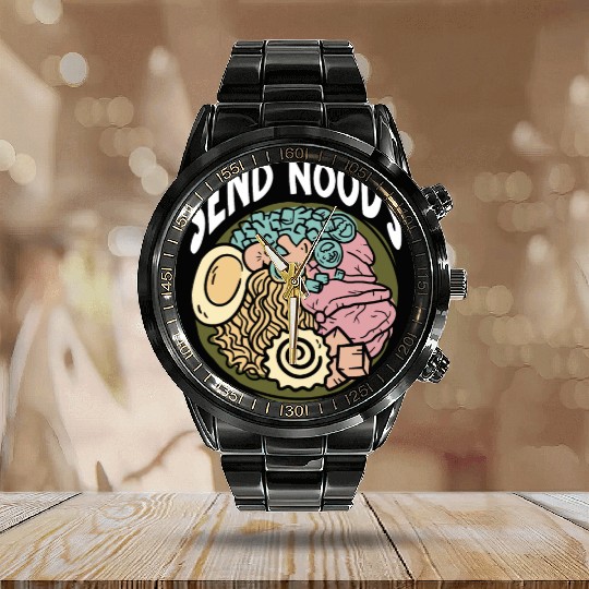 Send Noods Funny Japanese Ramen Noodle Calendar Steel Band Watch