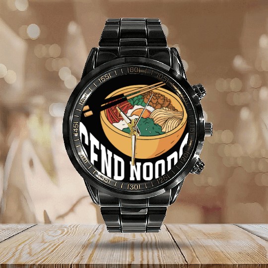 Send Noods Funny Japanese Ramen Noodle Calendar Steel Band Watch
