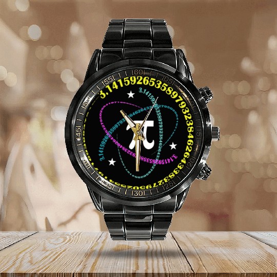 Pi day 3.14 Funny Math Lover Happy Pi day Calendar Steel Band Watch