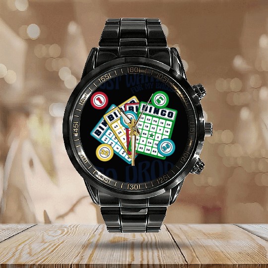 Waiting For My Balls To Drop Caller Daubers Bingo Calendar Steel Band Watch