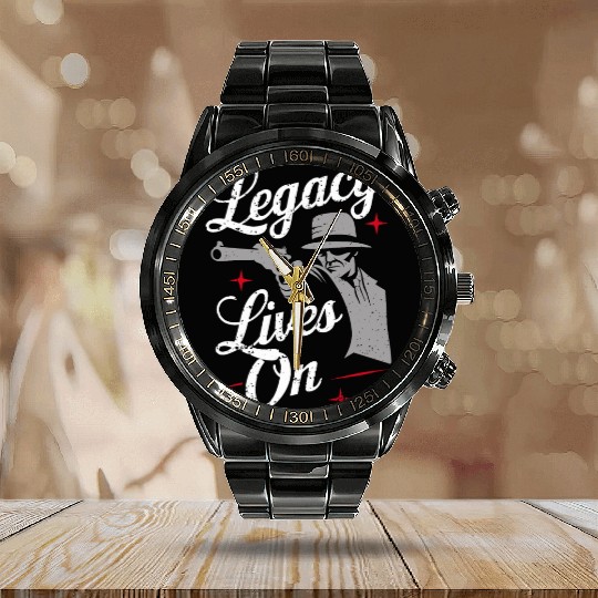 Mobster Gangster Mafia Organized Crime Boss Calendar Steel Band Watch