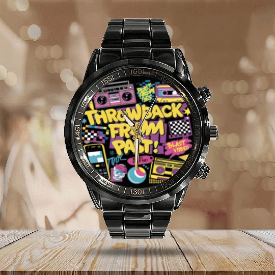 Early 90s and 2000s | Y2K fashion Calendar Steel Band Watch