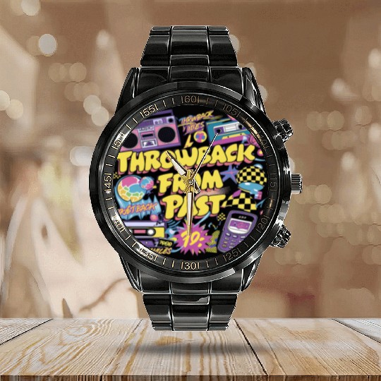 Early 90s and 2000s | Y2K fashion Calendar Steel Band Watch
