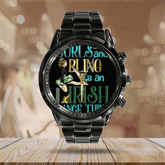 Curls And Bling Irish Dance Thing Dancer Girls Calendar Steel Band Watch