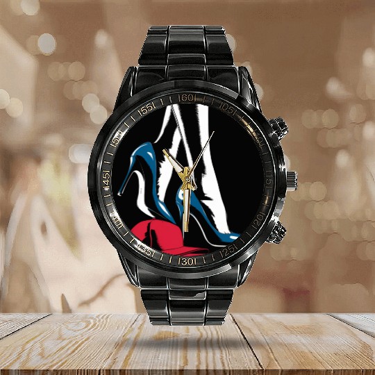 Kamala Harris Heels Stepping On Maga Hat Calendar Steel Band Watch