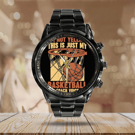 This Is Just My Basketball Coach Voice 1 Calendar Steel Band Watch