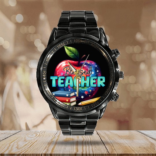 blessed teacher Calendar Steel Band Watch