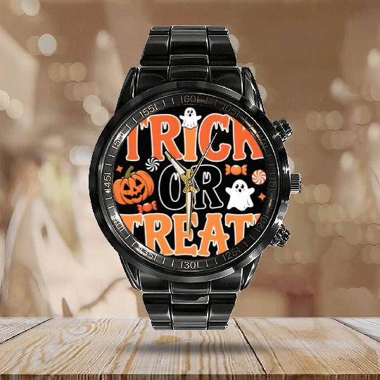 Trick or Treat - Halloween Calendar Steel Band Watch