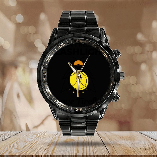 Fireflies Firefly Lightning Bug Insect Collector Calendar Steel Band Watch