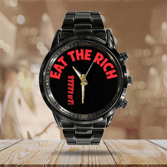 Eat The Rich Döner Kebab Parody Design Calendar Steel Band Watch