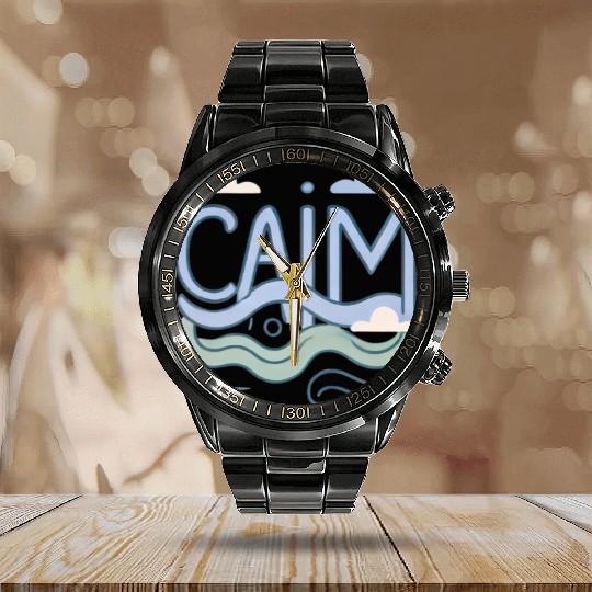 Calm: Peaceful and Minimalist Design Calendar Steel Band Watch