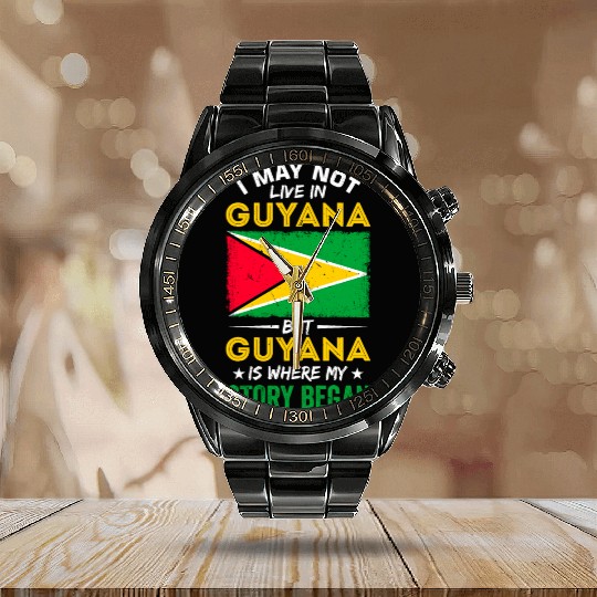 Guyana Pride Guyanese Roots Georgetown Love Calendar Steel Band Watch
