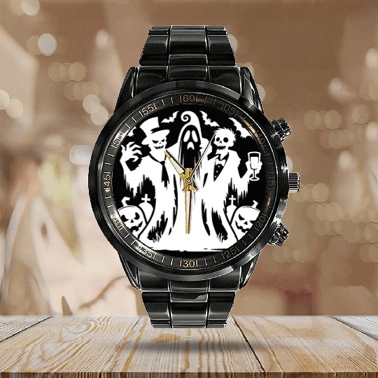 Fun Children's Halloween Pumpkin Party With Zombie Calendar Steel Band Watch