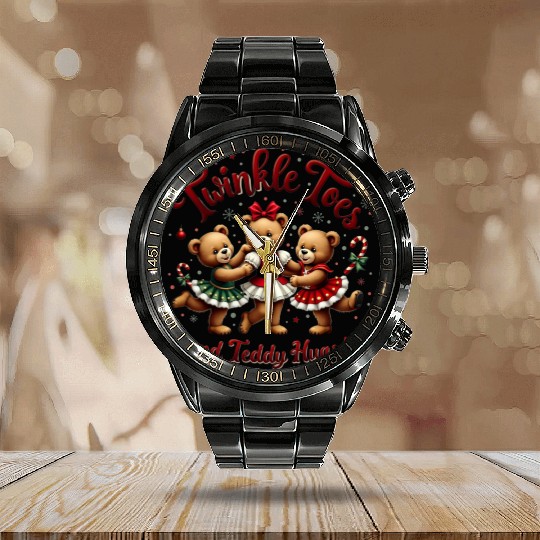 Teddy Bear Ballet Calendar Steel Band Watch
