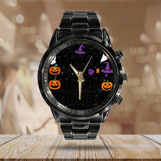 Trick or Treat Yourself Calendar Steel Band Watch