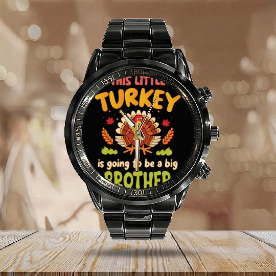 This little turkey big brother Calendar Steel Band Watch