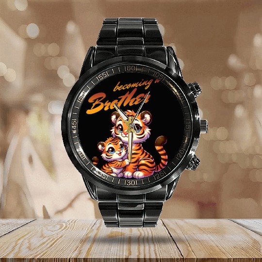 Soon I'll Be A Big Brother Sweet Tigers, Brother Calendar Steel Band Watch