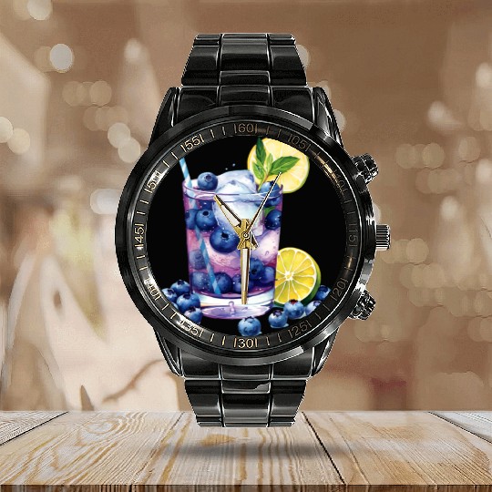 Blueberry Lemon Cocktail Calendar Steel Band Watch