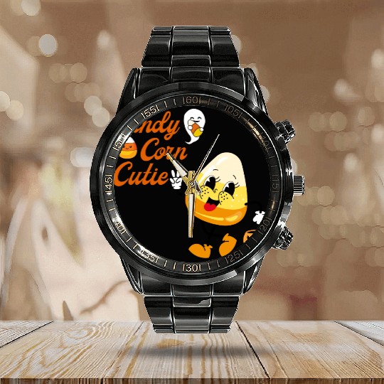 Candy Corn Cutie Calendar Steel Band Watch