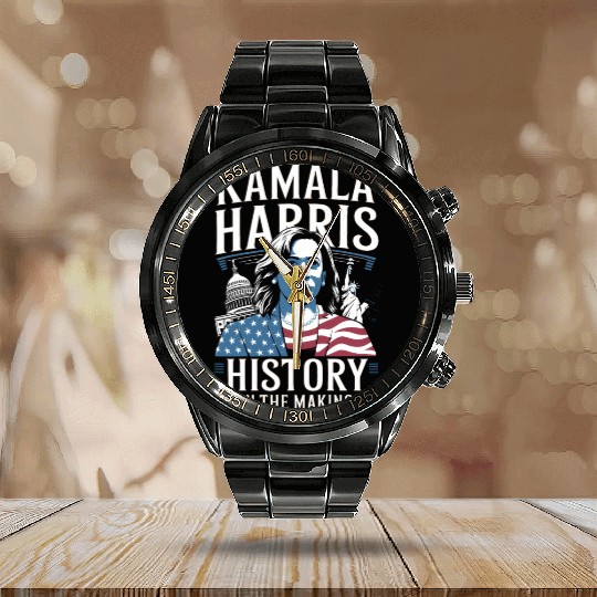 Kamala Harris History in the Making Calendar Steel Band Watch