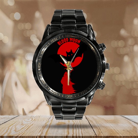 Blood Moon Majesty Calendar Steel Band Watch