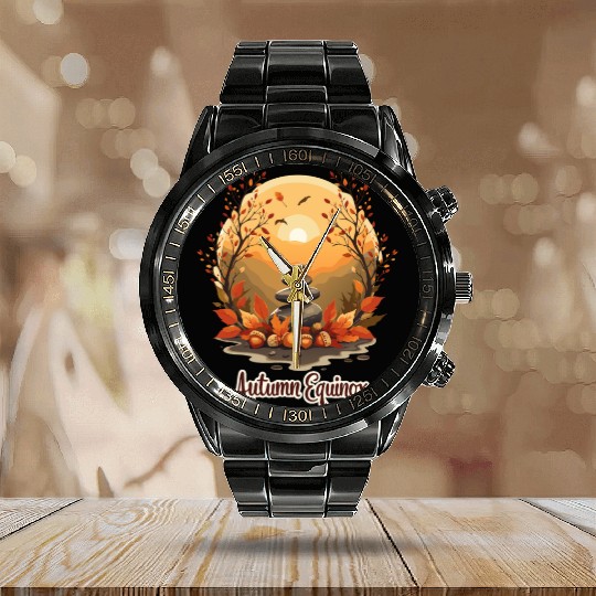 Autumn Equinox Serenity Design Calendar Steel Band Watch
