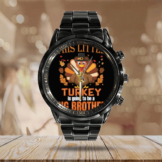 This little turkey big brother Calendar Steel Band Watch