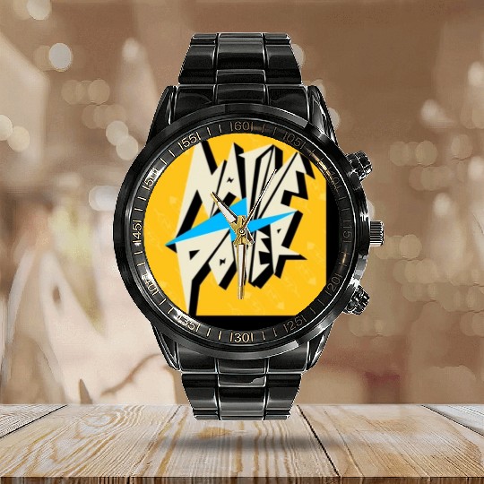 Indigenous People Logos Calendar Steel Band Watch