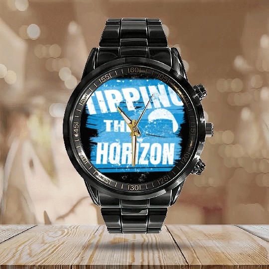 Tipping the Horizon Calendar Steel Band Watch