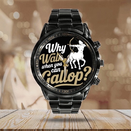 Funny Sagittarius Calendar Steel Band Watch