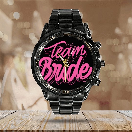 Team Bride Wedding Gift Calendar Steel Band Watch