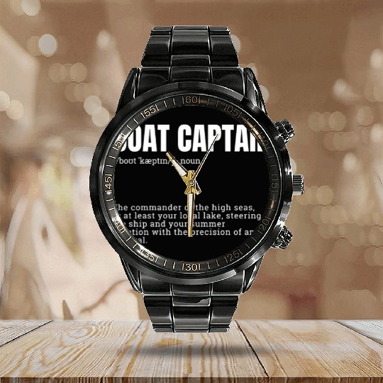 Boat Captain Definition Commander of High Seas Calendar Steel Band Watch