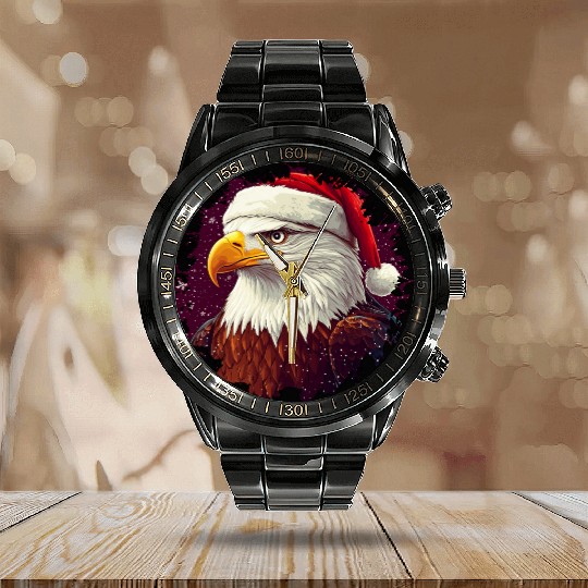 Christmas eagle Calendar Steel Band Watch