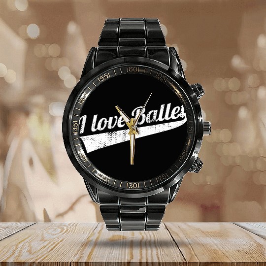 I Love Ballet Calendar Steel Band Watch