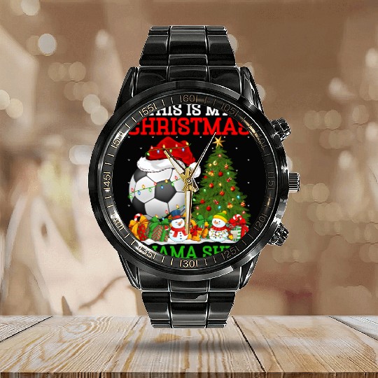 Football Christmas Tree Lights Calendar Steel Band Watch