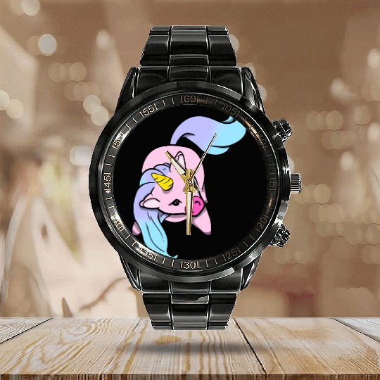 Chibi Unicorn Calendar Steel Band Watch