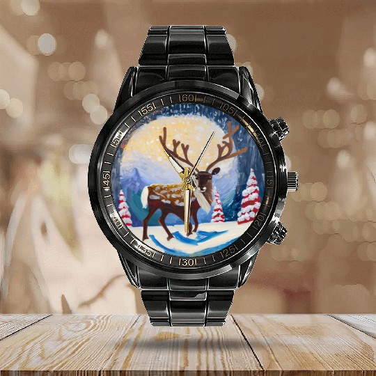 Christmas raider Calendar Steel Band Watch