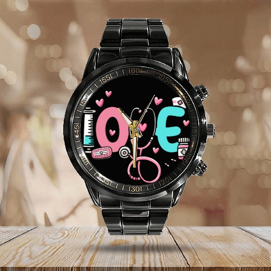 Happy Valentines Day, Valentin Retro Calendar Steel Band Watch