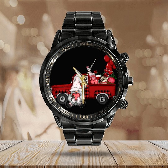 Gnomes Valentines Revelin Calendar Steel Band Watch