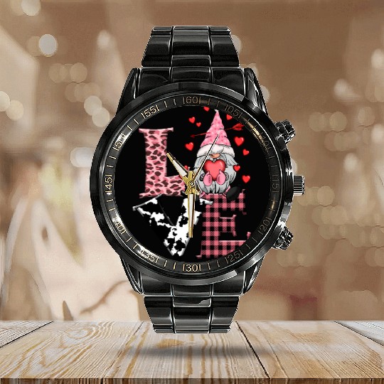 Gnomes Valentines Revelin Calendar Steel Band Watch