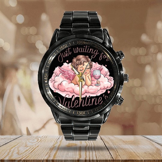 Valentines Day, Valentine Retro Calendar Steel Band Watch