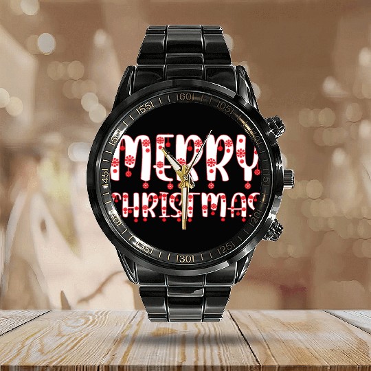 Heavenly Holiday Blessings : Merry Christmas Calendar Steel Band Watch