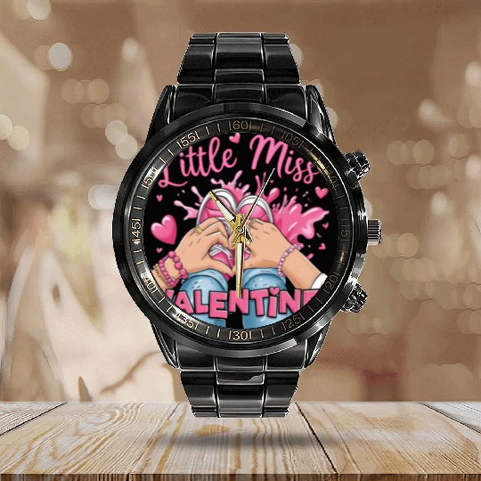Little miss Valentine Calendar Steel Band Watch