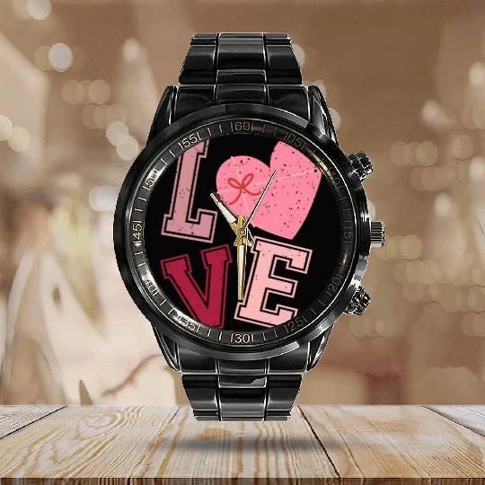 Valentine Day, Valentine Retro Calendar Steel Band Watch
