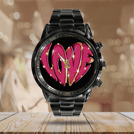 Valentine Day, Valentine Retro Calendar Steel Band Watch