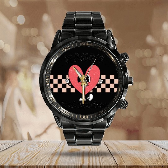 Valentines Day, Valentine Retro Calendar Steel Band Watch