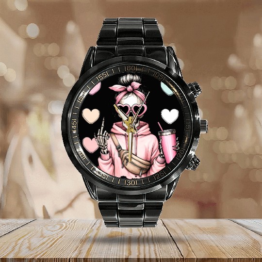 Valentines Day, Valentine Retro Calendar Steel Band Watch