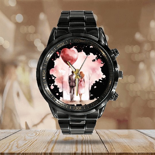 Valentine Day, Coquette Valentine Calendar Steel Band Watch