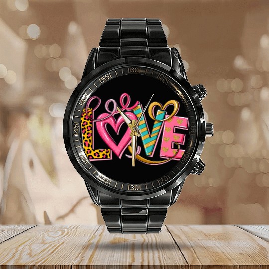 Valentines Day, Valentine Retro Calendar Steel Band Watch