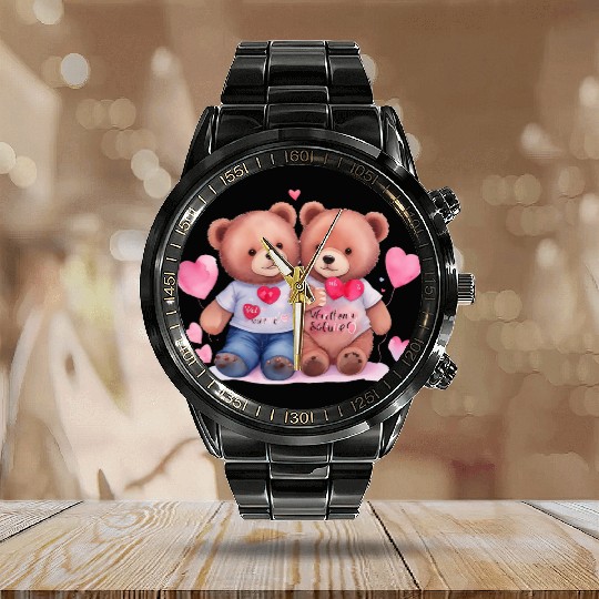 Valentines, Valentines Day, Retro Valentine Calendar Steel Band Watch